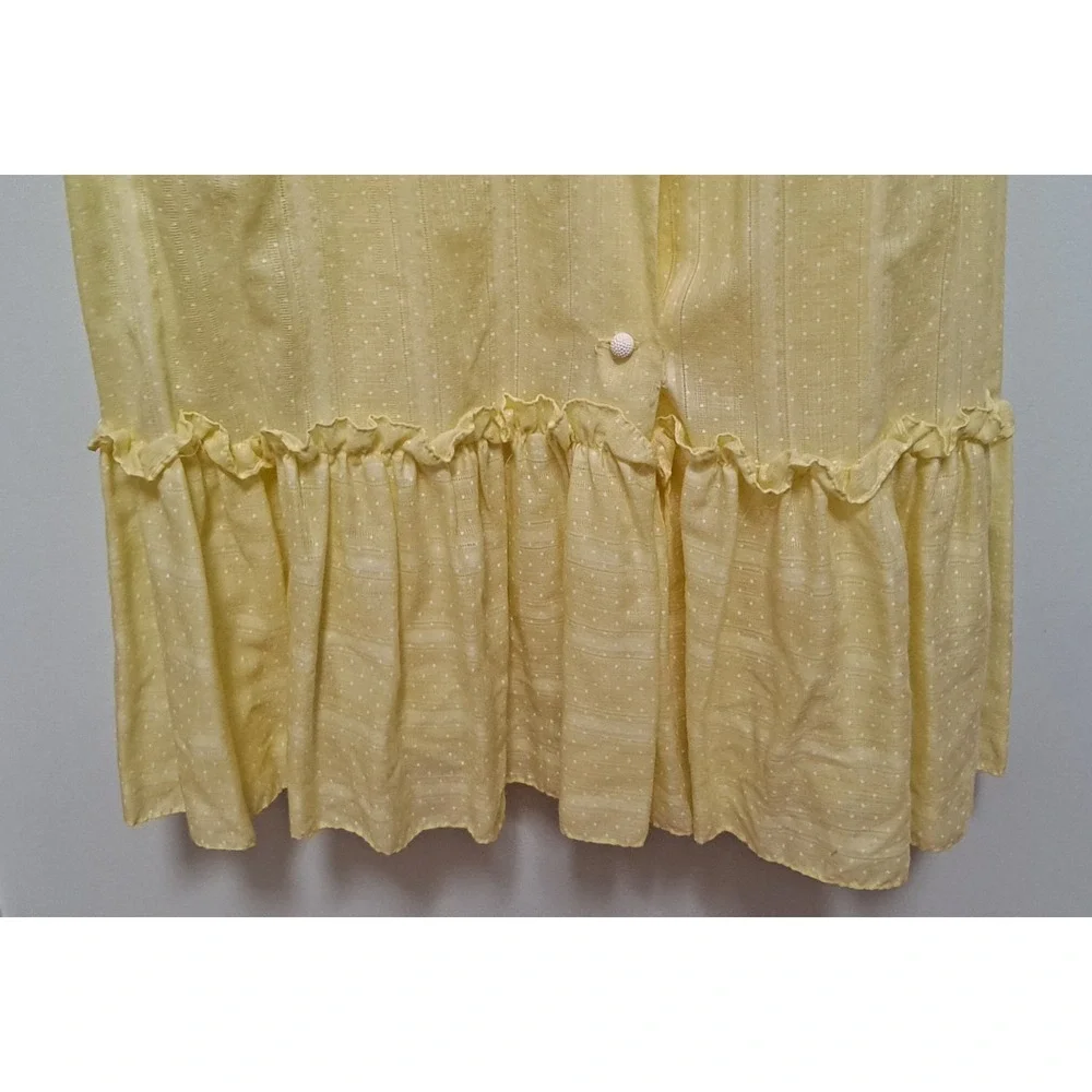 Vintage Yellow Two‎ Piece Jr's Lounge Craft Full Lenth Dress 70's Boho